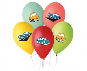 Комплект 5 бр. балони, спортни коли, маккуин, 30 см, микс цветове /Gd/