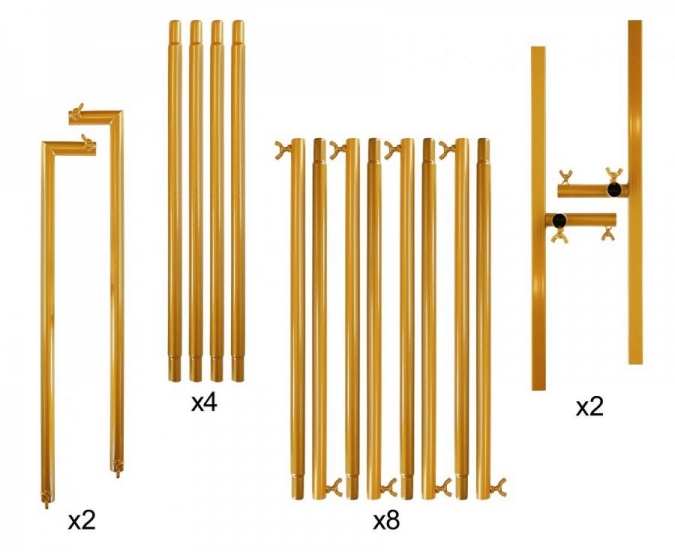 Правоъгълно сглобяемо пано /арка/, размер 200х150см, цвят златен /Gd/