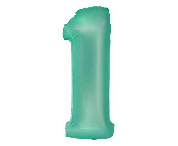 Фолиев балон цифра 6, цвят мента /зелен/ матов, 76 см височина /Gd/