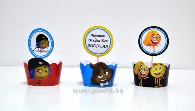 Подложка за мъфини Емоджи / Емотикони, 6 бр. в опаковка