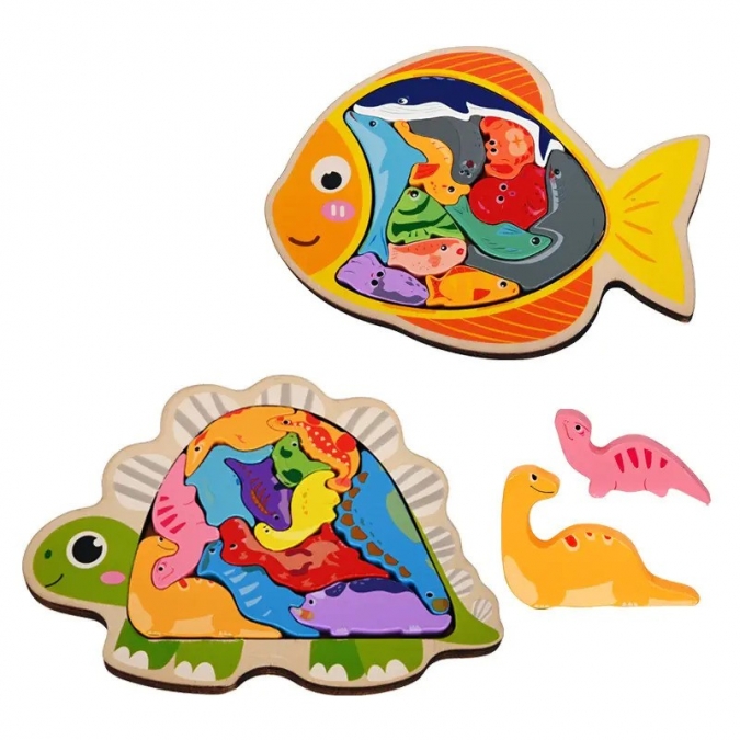 Образователна и креативна игра "Сортер - Пъзел", дърво /Km/