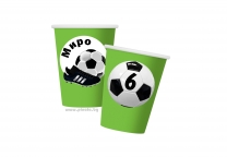 Персонализирана хартиена парти чашка 250 мл. Футбол, 6бр. пакет