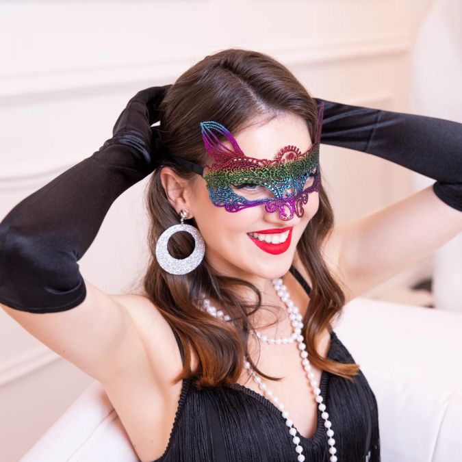 Ръкавици, черни, кабаре стил Гетсби /Pp/