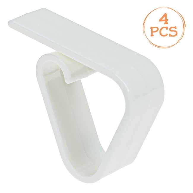 Пластмасови бели щипки за покривка, 4 броя /Mb/