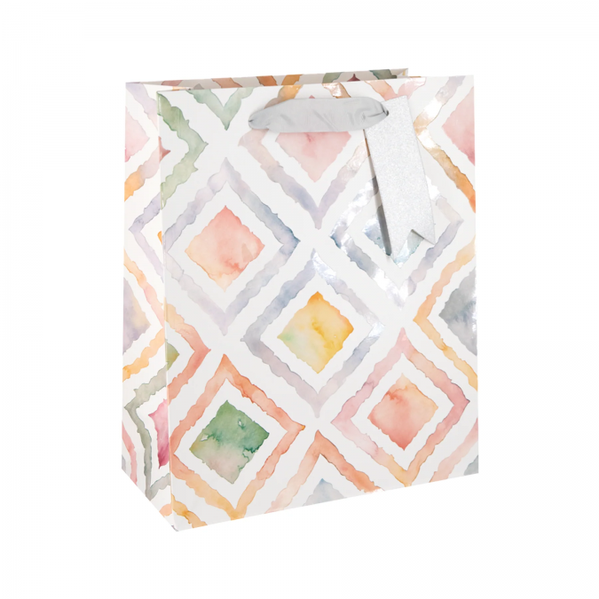 Луксозни подаръчни торбички, Фигурки пастелни цветове, 23х18см /Pp/