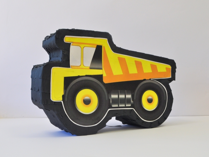 Пинята Строителни машини, самосвал, камион, две лица 46х30 см