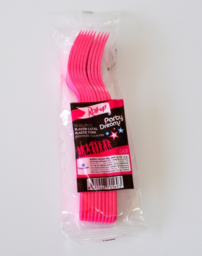 Парти вилички,  циклама 10бр пакет