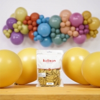 Балон цвят горчица / Mustard, Калисан, диаметър 30 см, 10 бр. в пакет
