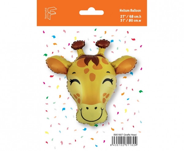 Балон фигура Жираф глава, 80 см лиценз Flexmetal /Gd/