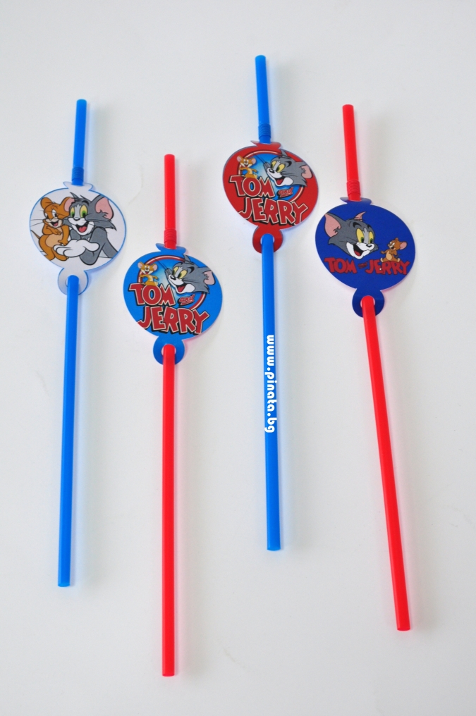 Парти сламки с облър Том и Джери, 10 бр. в пакет