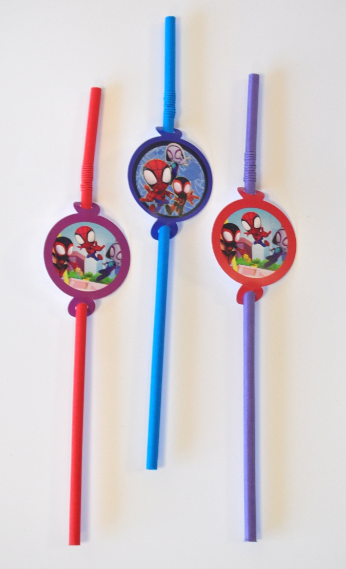 Парти сламки с облър Спайди и невероятните му приятели, 10 бр. в пакет