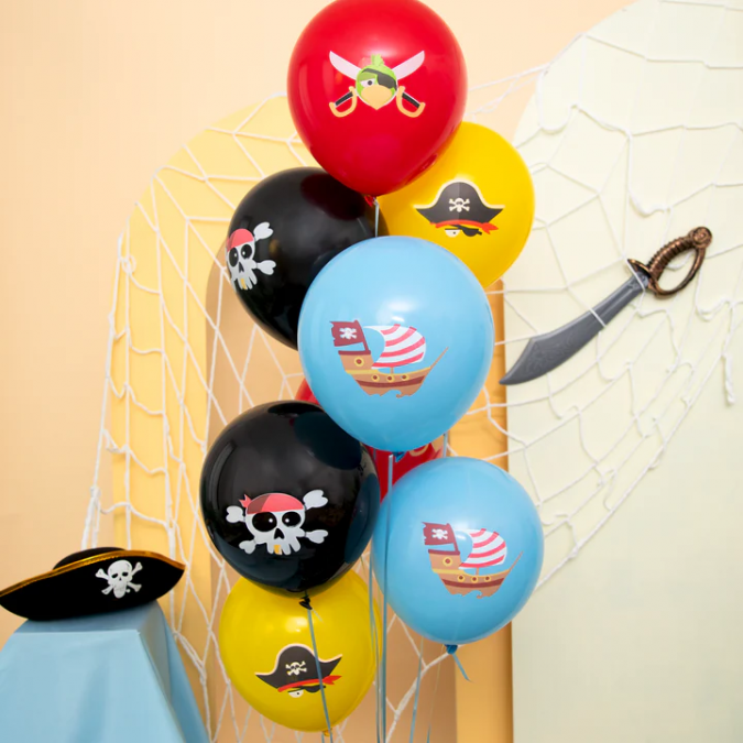 Комплект 8 бр. премиум балони Пират, пиратско парти /Pp/