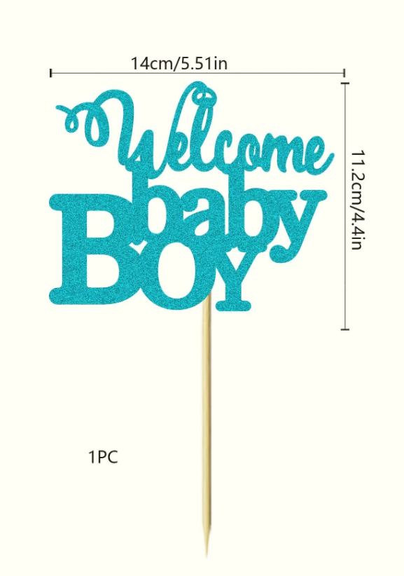 Декорация за торта с текст Welcome Baby Boy /Ch/