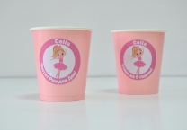 Персонализирана хартиена парти чашка 250 мл. Балерина, 6бр. пакет