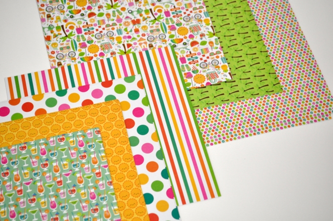 Дизайнерска крафт хартия, 24 листа в пакет, 15х15 см /Sa/