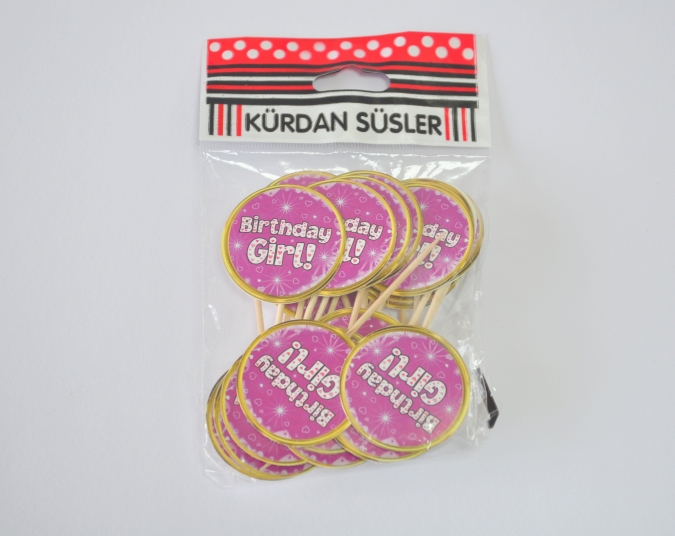 Топер за мъфини Birthday Girl, 20 бр. в опаковка