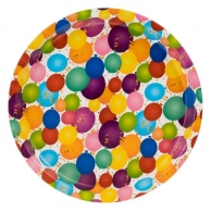 Пластмасово кръгло плато Балони, 35см /Mb/