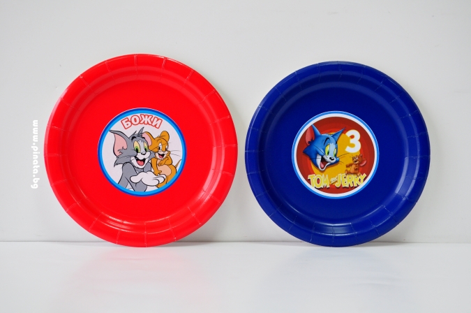 Персонализирана хартиена парти чинийка Том и Джери, 6бр. пакет