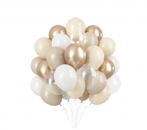 Комплект за арка 61 бр. балони в бяло, злато хром, перла и латте /Ch/