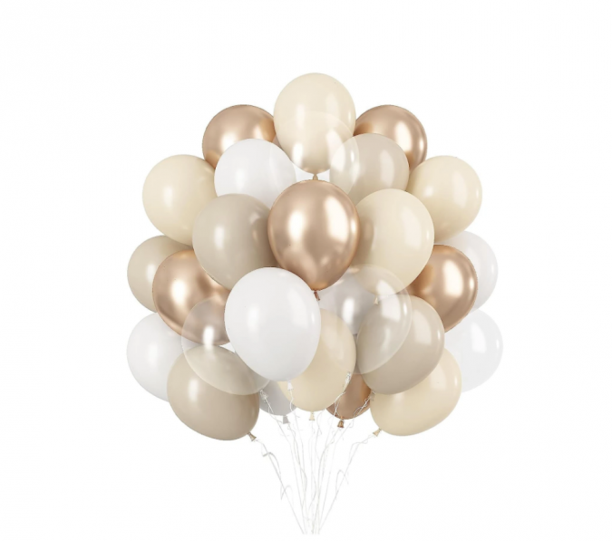 Комплект за арка 61 бр. балони в бяло, злато хром, перла и латте /Ch/
