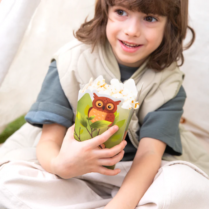 Кутийки за пуканки или сладки Горски животни , 6 бр. в пакет /Pp/