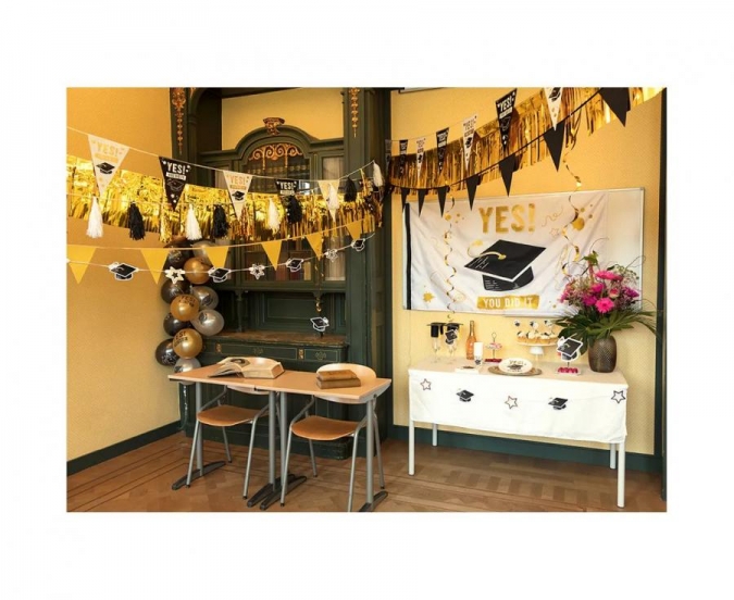 Банер гирлянд Дипломиране, абитуриент, завършване, 3,0м дължина /Gd/