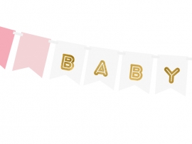 Банер гирлянд за Бебе Момиче с надпис Baby Girl, 1,75 м