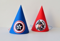 Персонализирана парти шапка Капитан Америка, 3 бр. в пакет