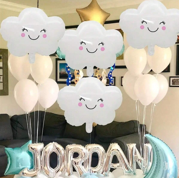 Комплект 22 бр. балони в синьо и бяло Облак, бебе, момче /Ch/