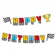 Банер гирлянд Спортни коли, Happy Birthday, 2,20 м /Pp/