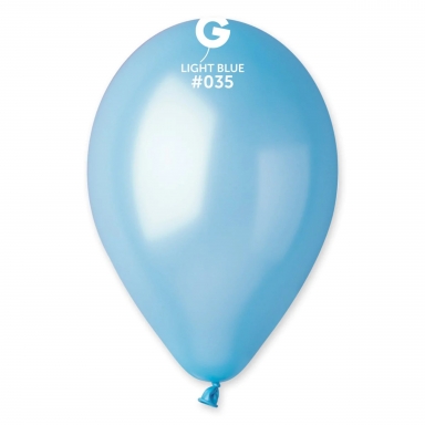 Балон светло син металик, диаметър 26 см, 10 бр. в пакет Gemar GM 90 #035 /Uk/