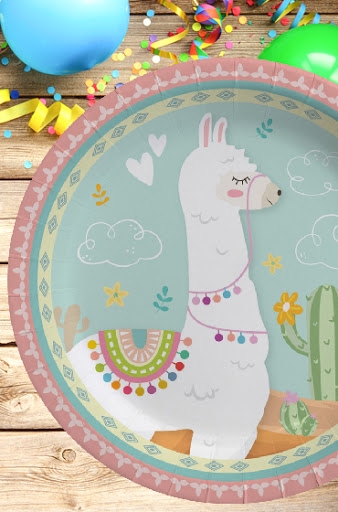 Хартиена парти чинийка Лама / Lama 23 см, 8 бр. пакет