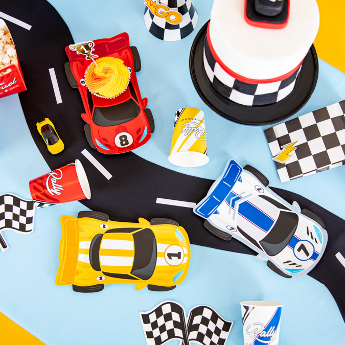 Хартиена чинийка Спортни коли, 23.0 см, 6 бр. в опаковка /Pp/