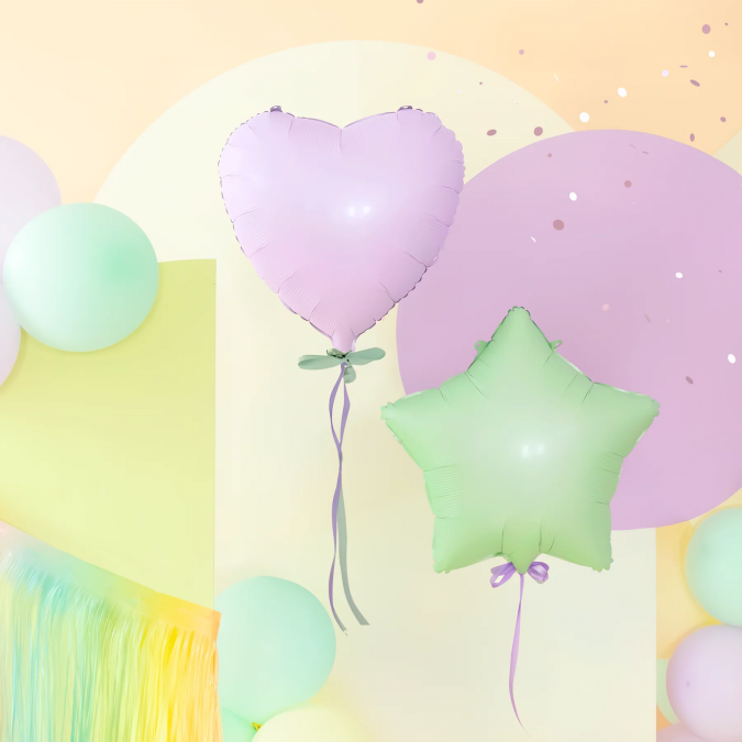 Фолиев балон Сърце, цвят светло лилав мат 45см /Pp/