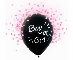 Балон за разкриване пола на Бебето "Момче или Момиче" / "Boy or Girl?", 4бр., с вкл. розови конфети