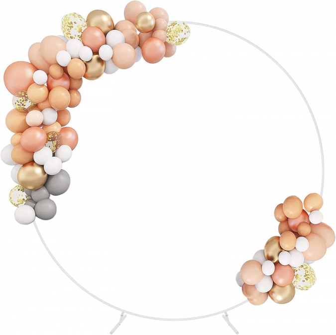 Кръгла метална сглобяема арка под наем, диаметър 200см, цвят бял