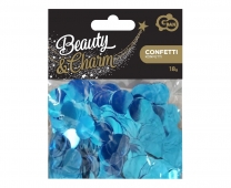 Конфети за балони блестящи кръгли, цвят тюркоаз, 18гр. 1,5 см диаметър /Gd/