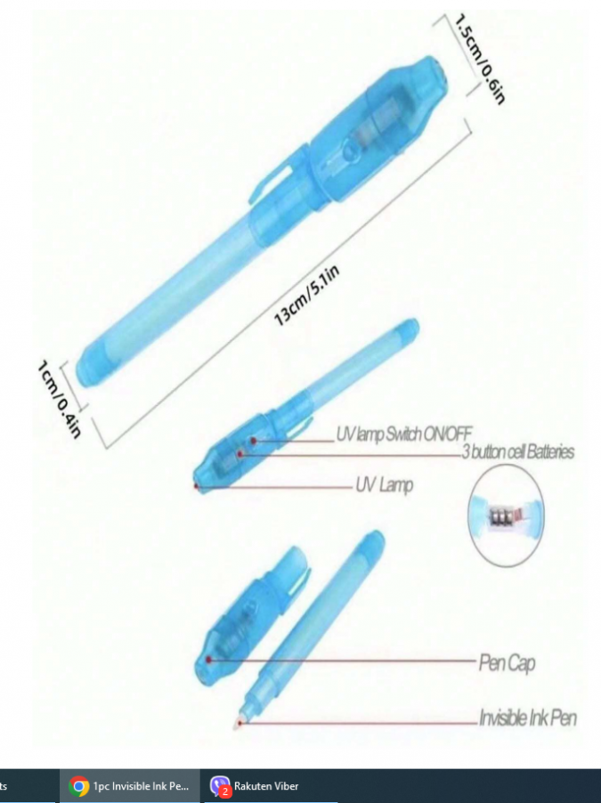 Магическа, невидима флуорисцентна писалка /Ch/