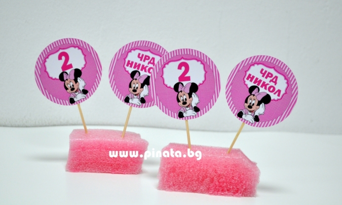 Топер за мъфини Мини Маус, 6 бр. в опаковка