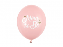 Комплект 6 бр. пастелни розови балони с надпис Mom to Be /Pd/