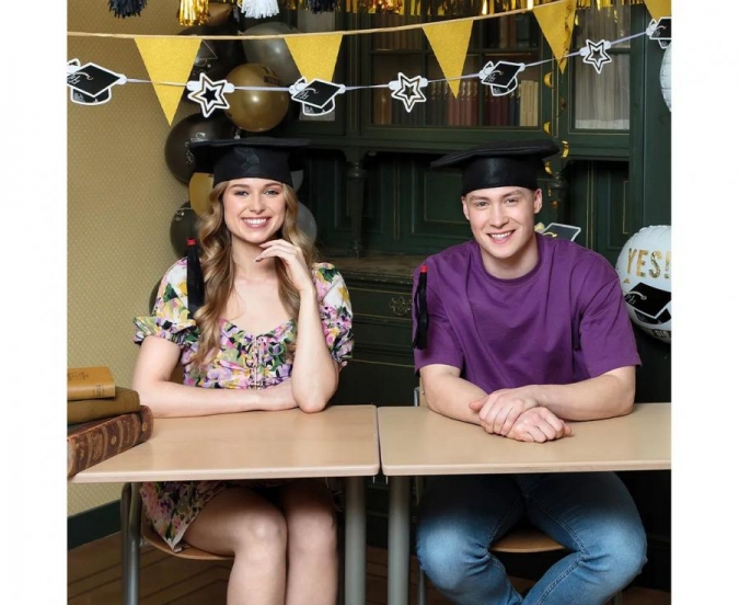 Банер гирлянд Дипломиране, абитуриент, завършване, 3,0м дължина /Gd/