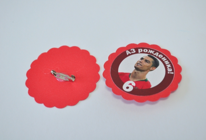 Парти медальон тип значка Кристиано Роналдо, 5бр. пакет