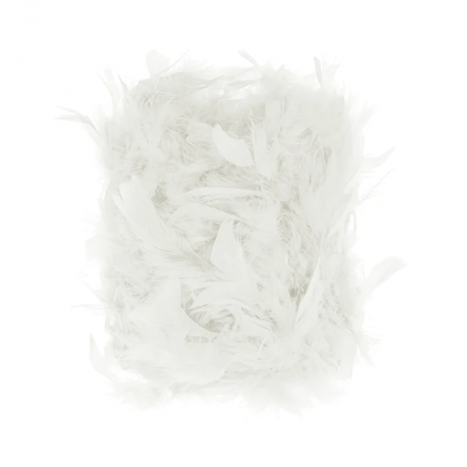 Бял шал/боа/ от пера, 190см /Pp/