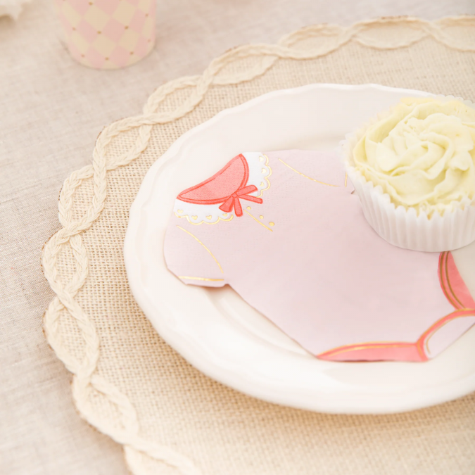 Парти салфетки Бебе момиче боди, 16,5х13 см, 10 бр. в пакет /Pp/