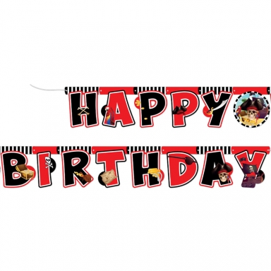 Банер гирлянд Пиратско парти, с букви Happy Birthday, 2,10 м /Tr/