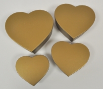 Кутия за подарък сърце, цвят злато, 18/15/6,5см /Sa/