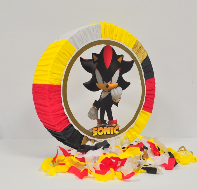 Пинята Соник Шадоу, две лица 40х40 см