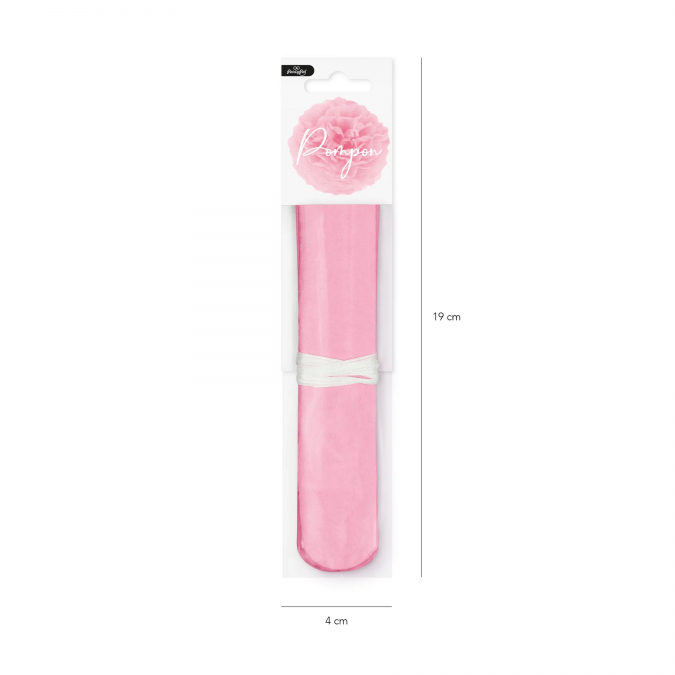 Помпон от розова тишу хартия 15 см /Pp/