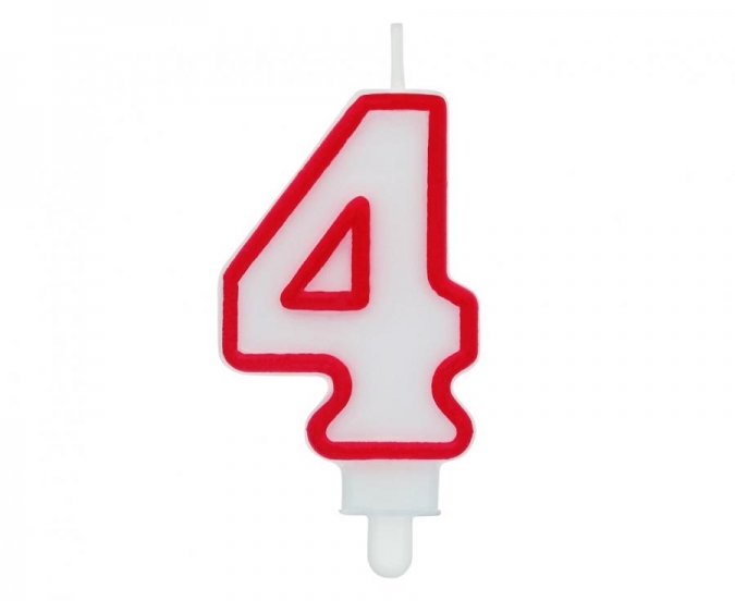 Свещичка цвят бяло и червено, цифра 9 /Gd/