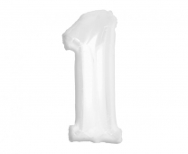 Фолиев балон цифра 1, цвят бял, 92 см /Gd/